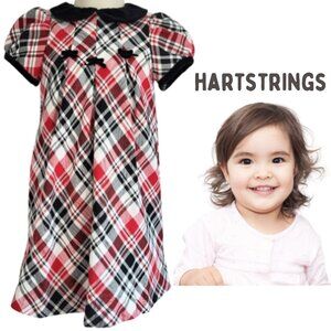 HARTSTRINGS BABY Black & Red Plaid Dress & Bottoms Outfit - Infant Girl's 18 M